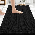 Thick Bathroom Rugs 30x20  Extra Soft Absorbent 30  X 20  Rectangular Black