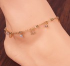 Golden Rose Flower Bling Rhinestone Ankle Bracelet Chain Foot Anklet Af