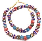 Fancy African Mixed Recycled Glass Trade Beads-ghana Beads- 16692
