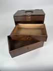Antique Meiji Era Japanese Wooden Sewing Storage Box Decorative Hardware