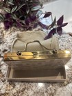Vintage Marhill Mother Of Pearl Compact Purse W  Original Box   Accessories