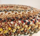 Cricket Rag Rug Footstool Turned Spindle Wood Legs Cottage Ottoman Farmhouse 10 