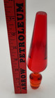 Vintage Art Glass Stopper Red Orange Topper For Decanter Bottle