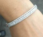 7ct Round Cut Lab Created Diamond Women s Bangle Bracelet 14k White Gold Plated