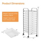 10 Drawer Rolling Storage Cart Office School Scrapbook Paper Organizer Clear New