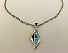   vintage   Native American Turquoise   Amethyst Sterling Silver Necklace