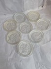 Set Of 8 Vintage Starburst Cut Glass Drink Coasters Stackable Sawtooth Edge