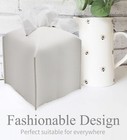 Tissue Box Cover  Square Decorative Pu Leather Tissue Box Holder Modern Tissue C