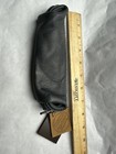 Premium Grain Genuine Leather Pen Pencil Case  Charcoal  W  Zipper Hide   Drink