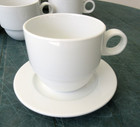 Front Of The House 13 Oz Porcelain Catalyst Monaco Coffee Cup Mug   Saucer