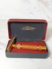 Vintage Gillette Gold Tone Safety Razor In Case 