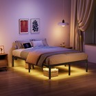 Metal Bed Frame-with Color Changing Rgb Lights   simple And Modern    14inch