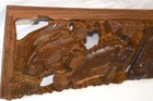 Rare Antique Japanese Carved Wood Panel 3 Koi Fish Architectural Fragment