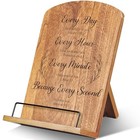Wood Book Holder For Kitchen Counter - Cookbook Stand For Bible Verse