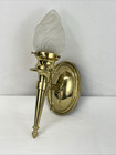 Restored Antique Vtg Art Deco Torch Wall Sconce Flame Glass Brass Neoclassical
