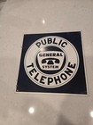 Vintage Bell Telephone Sign Two Sides 12  Square