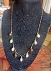Vintage 14k Chain With Multi Color Pearl Dangles Necklace