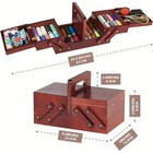 1pcs Wooden Expandable Sewing Box Sewing Kit Storage Box With Handle  Embroid   