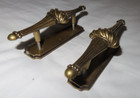 2 Vintage 5 75  Mcm Antique Brass Cabinet Door Drawer Handles Pulls   Back Plate