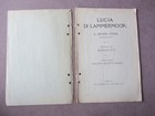 1927 Lucia Di Lammermoor By Donizetti Metropolitan Opera House Libretto Rullman