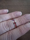 Navajo Red Coral Band Ring Zuni Size 8 5 Native American Nice Sterling Silver