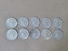 Lot Of 10 Franklin Half Dollar Coins - 90  Silver - 1963 And Prior - Circulated