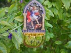 Saint Michael Lasered Wood Holy Water Font 5  X 2-1 2 