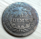 1853 Seated Liberty Toned Silver Half Dime Nice Rare Coin    Take A Lqqk      2