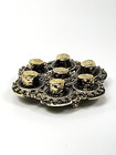 Vtg Gresco Gold Tone Thimble Holder 7 Pc Metal Display Stand 3 5 -no Thimbles
