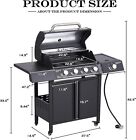 4-burner Propane Gas Bbq Grill With Side Burner  50 000 Btu Stainless Steel Gril