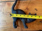 Vintage Black Cat Statue Doorstop Cast Iron Hubley Style Arched Back Tail Up