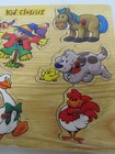 Preschool Wooden 8 Piece Farm Animals Puzzle With Pegs Ships Free