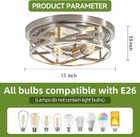 13 Inch Flush Mount Ceiling Light Fixtures 3-light Modern 2 Pack Brushed Nickel