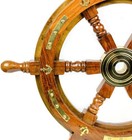 Nautical Premium Sailor s Hand Crafted Brass   Wooden Ship Wheel   Luxury Gift