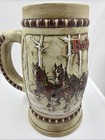 1981 Budweiser Holiday Beer Stein Cs50 Snowy Woodland Clydesdales Ceramarte 6 5 