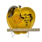 Vintage Los Angeles Pottery Apple Platter Mustard Yellow Mcm U s a  1965