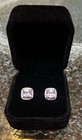 Real 925 Sterling Silver Simulated Men s women s Moissanite Square Stud Earrings