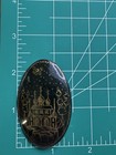 Vtg Hand Painted   Signed Russian Lacquer Wooden Brooch