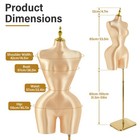 Plus-size Mannequin Body Dress Form Torso Female Manikin 63-99in Height Adjust