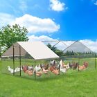20 X10 Ft Walk-in Metal Chicken Coop Poultry Cage Pet House W  Chicken Run Cover