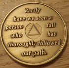 39 Year Alcoholics Anonymous Aa Founders Bronze Medallion Coin Sobriety Chip 