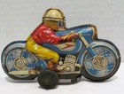 Tin Litho Motorcycle 4  Long Vintage Made In Japan Friction Powered 1950 s Neat