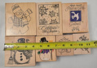 Stamp Lot Snowman Christmas Celebrate The Season - Wood Mount Rubber Stamps