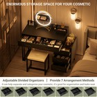 6 Drawer Vanity Set With Led Lights Makeup Desk Dressing Dresser Desk Table