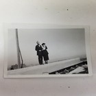 Vintage Photo Man Woman Couple Standing On The Ledge Of A Rooftop Antique 1920s