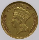 1874  3 Princess Gold Coin Anacs Vf35