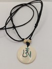 Tibetan Buddhist Sacred Om Mantra Recycled Yak Bone Pendant Adjustable Necklace