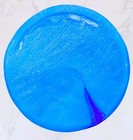 Hand Blown Blue Art Glass Vase Ruffled Rim Cobalt Sky Blue Swirl Murano Style