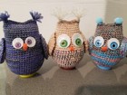 Lot Of 6 Crochet Positive Owls Gifts Comfort Room Office Desk  Decor Handmade