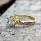 3ct Round Cut Moissanite Women Vintage Engagement Ring 14k Yellow  Gold Plated